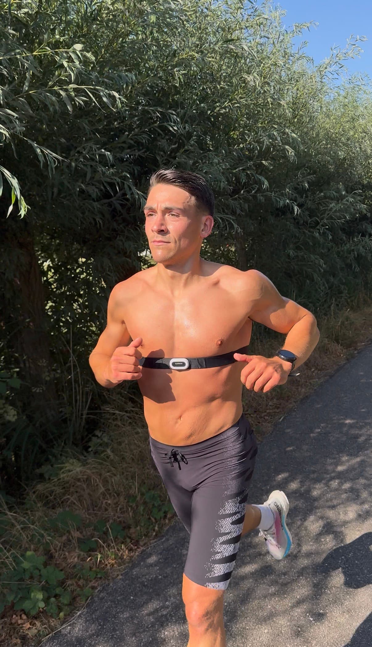 Dario tijdens een buitentraining voor de Marathon van Berlijn